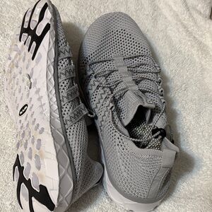 Gray Knit Sneakers with Textured Sole